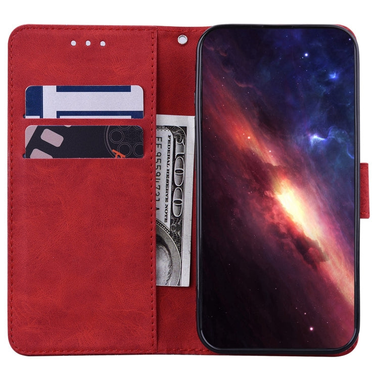 For Tecno Spark Go 2020 / Spark 6 Go Geometric Embossed Leather Phone Case(Red)