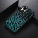 For Huawei P50 Crocodile Top Layer Cowhide Leather Phone Case(Cyan Blue)
