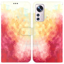 For Xiaomi 12 / 12X Watercolor Pattern Horizontal Flip Leather Phone Case(Spring Cherry)