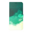 For Xiaomi Redmi 10C Watercolor Pattern Horizontal Flip Leather Phone Case(Cyan Green)