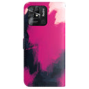 For Xiaomi Redmi 10C Watercolor Pattern Horizontal Flip Leather Phone Case(Berry Color)