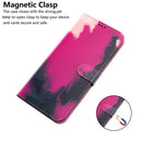 For Xiaomi Redmi 10C Watercolor Pattern Horizontal Flip Leather Phone Case(Berry Color)