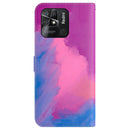 For Xiaomi Redmi 10C Watercolor Pattern Horizontal Flip Leather Phone Case(Purple Red)