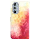 For Motorola Moto G22 Watercolor Pattern Horizontal Flip Leather Phone Case(Spring Cherry)