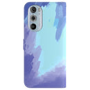 For Motorola Moto G22 Watercolor Pattern Horizontal Flip Leather Phone Case(Winter Snow)
