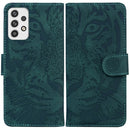 For Samsung Galaxy A23 Tiger Embossing Pattern Horizontal Flip Leather Phone Case(Green)