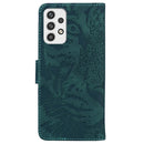 For Samsung Galaxy A23 Tiger Embossing Pattern Horizontal Flip Leather Phone Case(Green)
