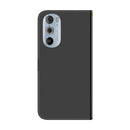 For Motorola Edge 30 Pro Imitated Mirror Surface Horizontal Flip Leather Phone Case(Black)