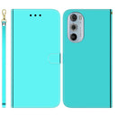 For Motorola Edge 30 Pro Imitated Mirror Surface Horizontal Flip Leather Phone Case(Mint Green)
