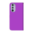 For Motorola Edge 30 Pro Imitated Mirror Surface Horizontal Flip Leather Phone Case(Purple)