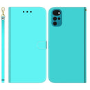 For Motorola Moto G22 Imitated Mirror Surface Horizontal Flip Leather Phone Case(Mint Green)