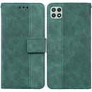 For Samsung Galaxy A22 5G Geometric Embossed Leather Phone Case(Green)