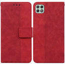 For Samsung Galaxy A22 5G Geometric Embossed Leather Phone Case(Red)