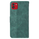 For Samsung Galaxy A03 164mm Geometric Embossed Leather Phone Case(Green)