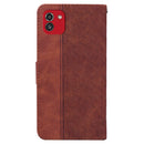 For Samsung Galaxy A03 166mm Geometric Embossed Leather Phone Case(Brown)
