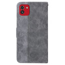 For Samsung Galaxy A03 166mm Geometric Embossed Leather Phone Case(Grey)