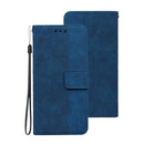 For Samsung Galaxy A03 166mm Geometric Embossed Leather Phone Case(Blue)