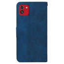 For Samsung Galaxy A03 166mm Geometric Embossed Leather Phone Case(Blue)