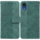 For Samsung Galaxy A03 Core Geometric Embossed Leather Phone Case(Green)