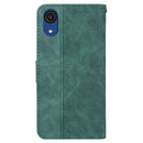 For Samsung Galaxy A03 Core Geometric Embossed Leather Phone Case(Green)