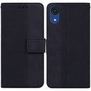 For Samsung Galaxy A03 Core Geometric Embossed Leather Phone Case(Black)