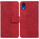 For Samsung Galaxy A03 Core Geometric Embossed Leather Phone Case(Red)