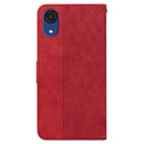 For Samsung Galaxy A03 Core Geometric Embossed Leather Phone Case(Red)