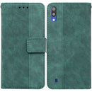 For Samsung Galaxy A10 / M10 Geometric Embossed Leather Phone Case(Green)