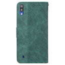 For Samsung Galaxy A10 / M10 Geometric Embossed Leather Phone Case(Green)
