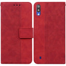For Samsung Galaxy A10 / M10 Geometric Embossed Leather Phone Case(Red)