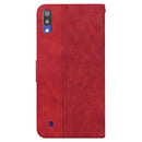 For Samsung Galaxy A10 / M10 Geometric Embossed Leather Phone Case(Red)
