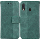 For Samsung Galaxy A10e / A20e Geometric Embossed Leather Phone Case(Green)