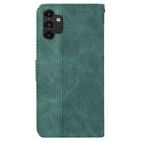 For Samsung Galaxy A13 4G Geometric Embossed Leather Phone Case(Green)