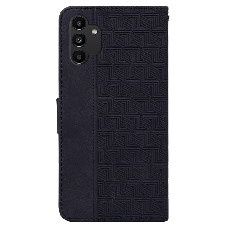 For Samsung Galaxy A13 4G Geometric Embossed Leather Phone Case(Black)