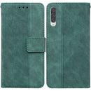 For Samsung Galaxy A50 / A30s / A50s Geometric Embossed Leather Phone Case(Green)