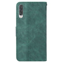 For Samsung Galaxy A50 / A30s / A50s Geometric Embossed Leather Phone Case(Green)