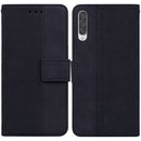 For Samsung Galaxy A50 / A30s / A50s Geometric Embossed Leather Phone Case(Black)
