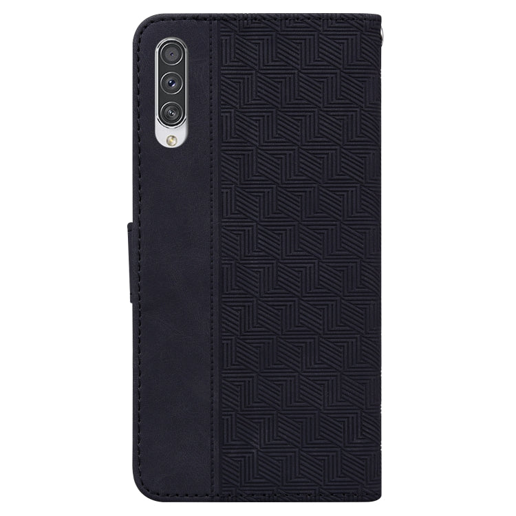 For Samsung Galaxy A50 / A30s / A50s Geometric Embossed Leather Phone Case(Black)