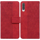 For Samsung Galaxy A50 / A30s / A50s Geometric Embossed Leather Phone Case(Red)