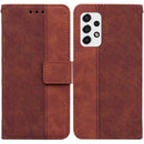 For Samsung Galaxy A53 5G Geometric Embossed Leather Phone Case(Brown)