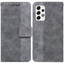 For Samsung Galaxy A53 5G Geometric Embossed Leather Phone Case(Grey)