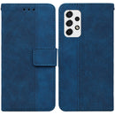 For Samsung Galaxy A53 5G Geometric Embossed Leather Phone Case(Blue)