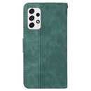 For Samsung Galaxy A53 5G Geometric Embossed Leather Phone Case(Green)