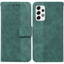 For Samsung Galaxy A73 5G Geometric Embossed Leather Phone Case(Green)