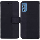 For Samsung Galaxy M52 5G Geometric Embossed Leather Phone Case(Black)