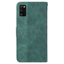 For Samsung Galaxy A41 Geometric Embossed Leather Phone Case(Green)