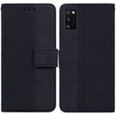 For Samsung Galaxy A41 Geometric Embossed Leather Phone Case(Black)