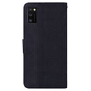 For Samsung Galaxy A41 Geometric Embossed Leather Phone Case(Black)