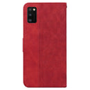 For Samsung Galaxy A41 Geometric Embossed Leather Phone Case(Red)