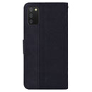 For Samsung Galaxy A02s 164.2mm US Version Geometric Embossed Leather Phone Case(Black)